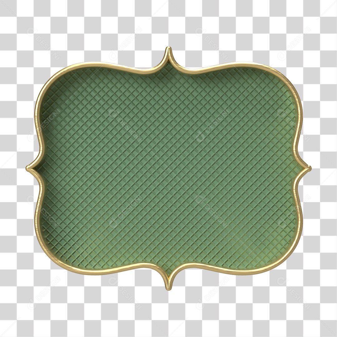 Moldura Verde Ornamentada para Composição PNG Transparente