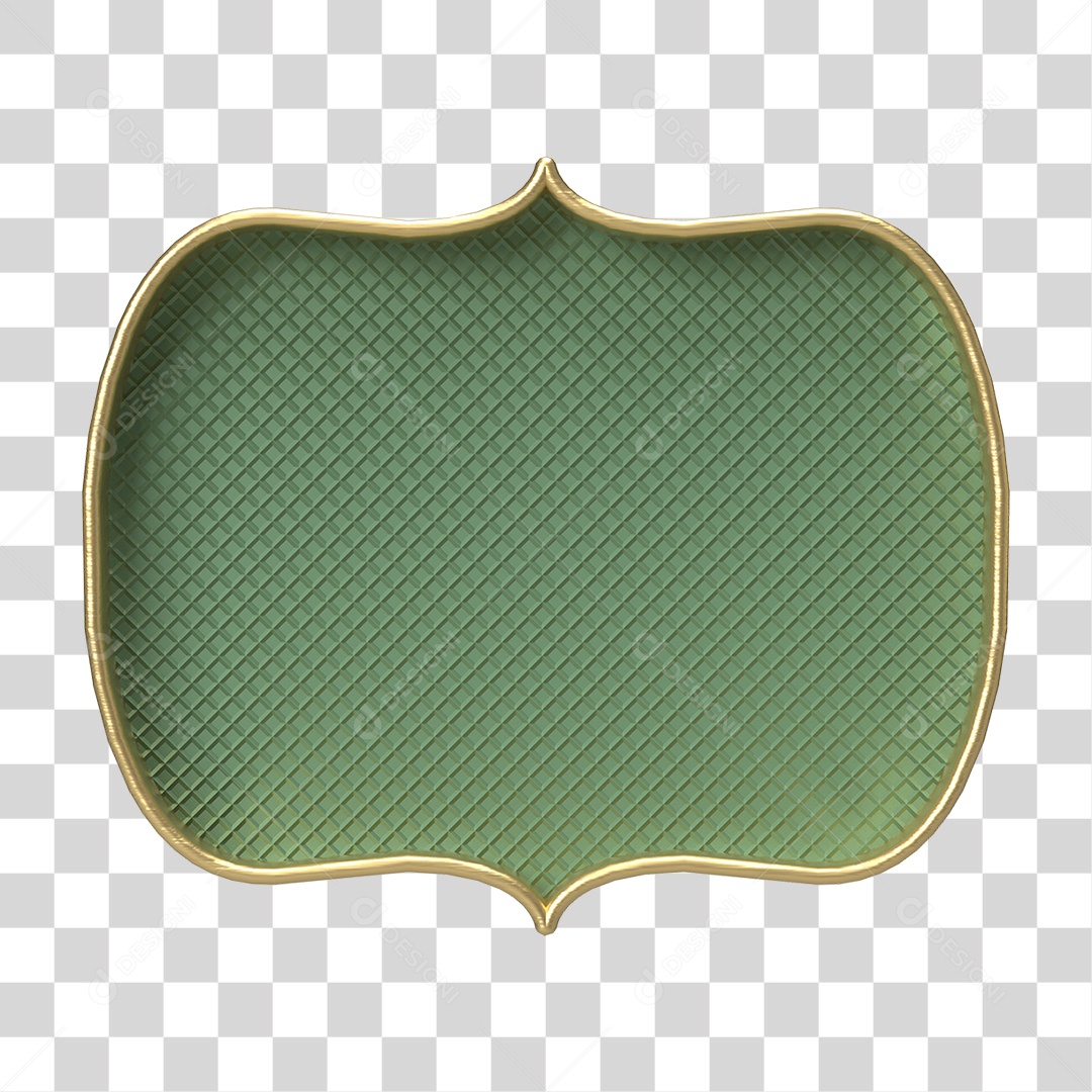 Moldura Verde Ornamentada para Composição PNG Transparente