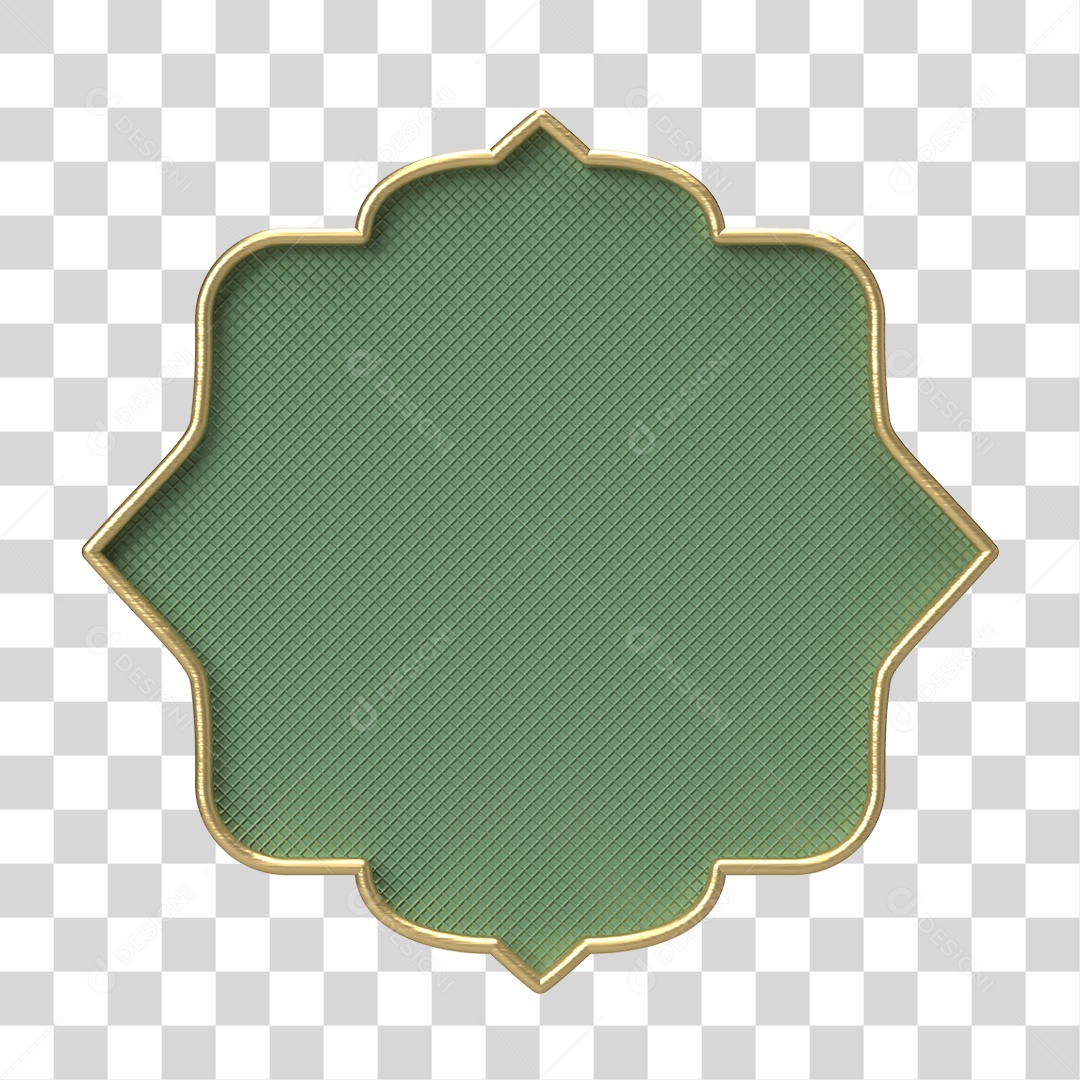 Moldura Verde Ornamentada para Composição PNG Transparente