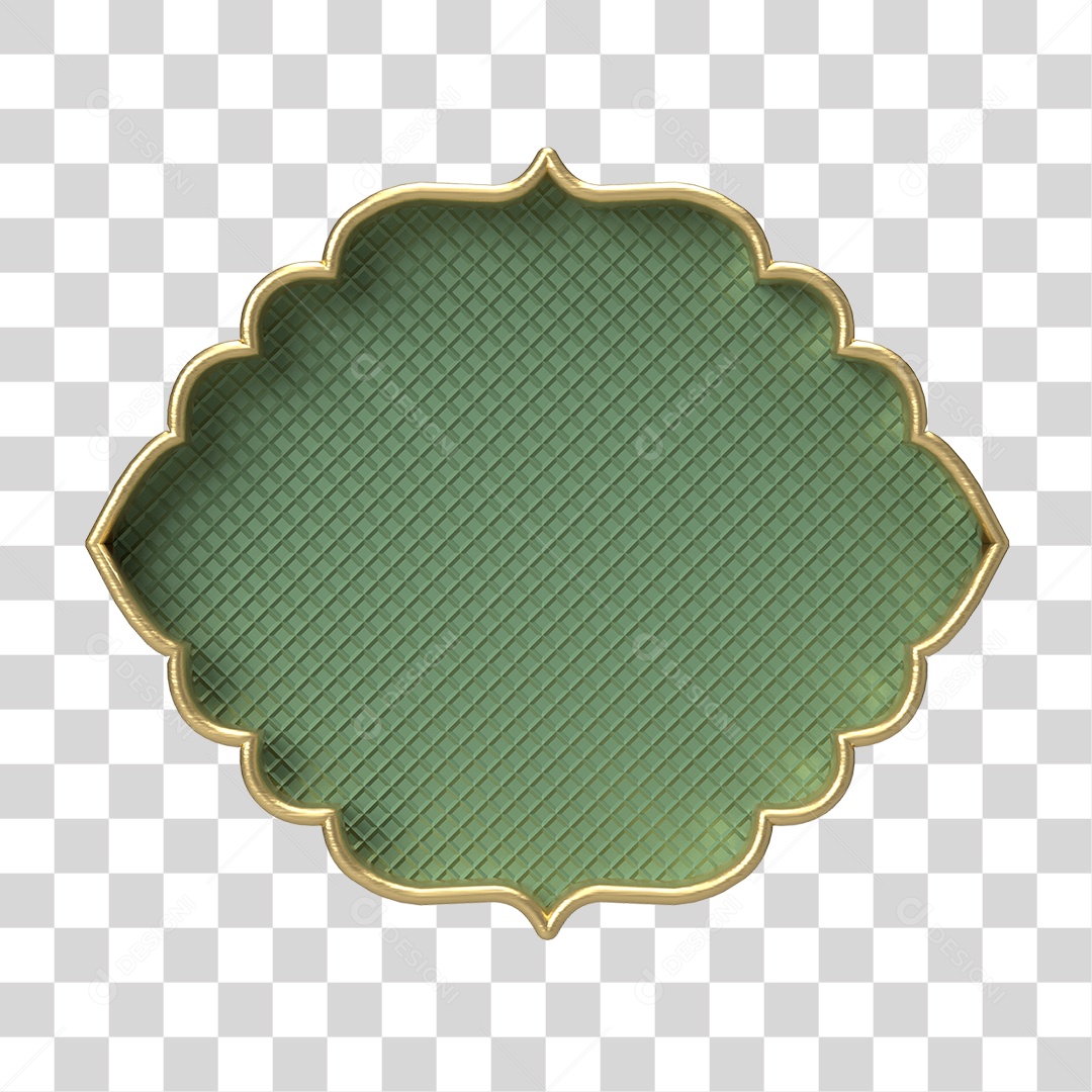 Moldura Verde Ornamentada para Composição PNG Transparente