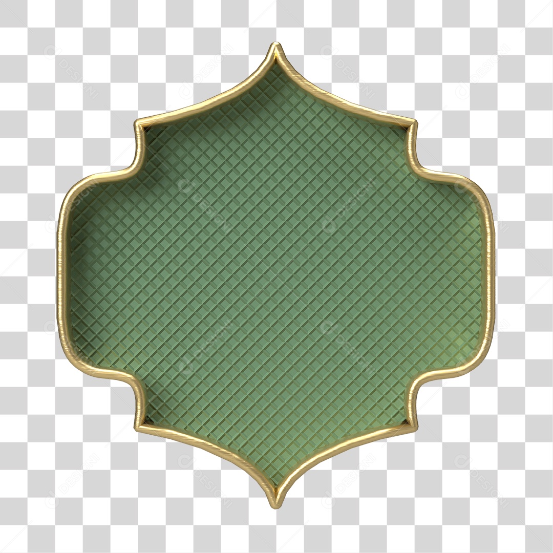 Moldura Verde Ornamentada para Composição PNG Transparente