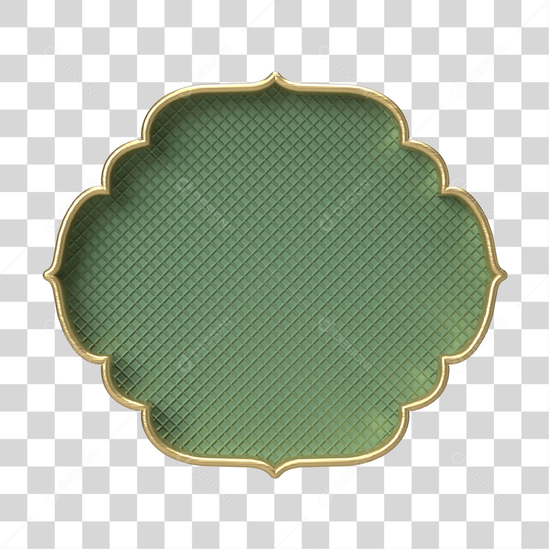 Moldura Verde Ornamentada para Composição PNG Transparente