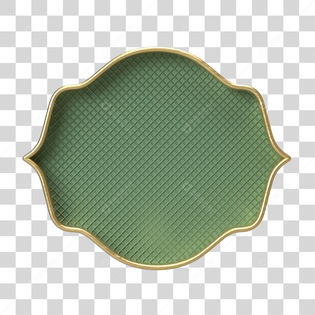 Moldura Verde Ornamentada para Composição PNG Transparente