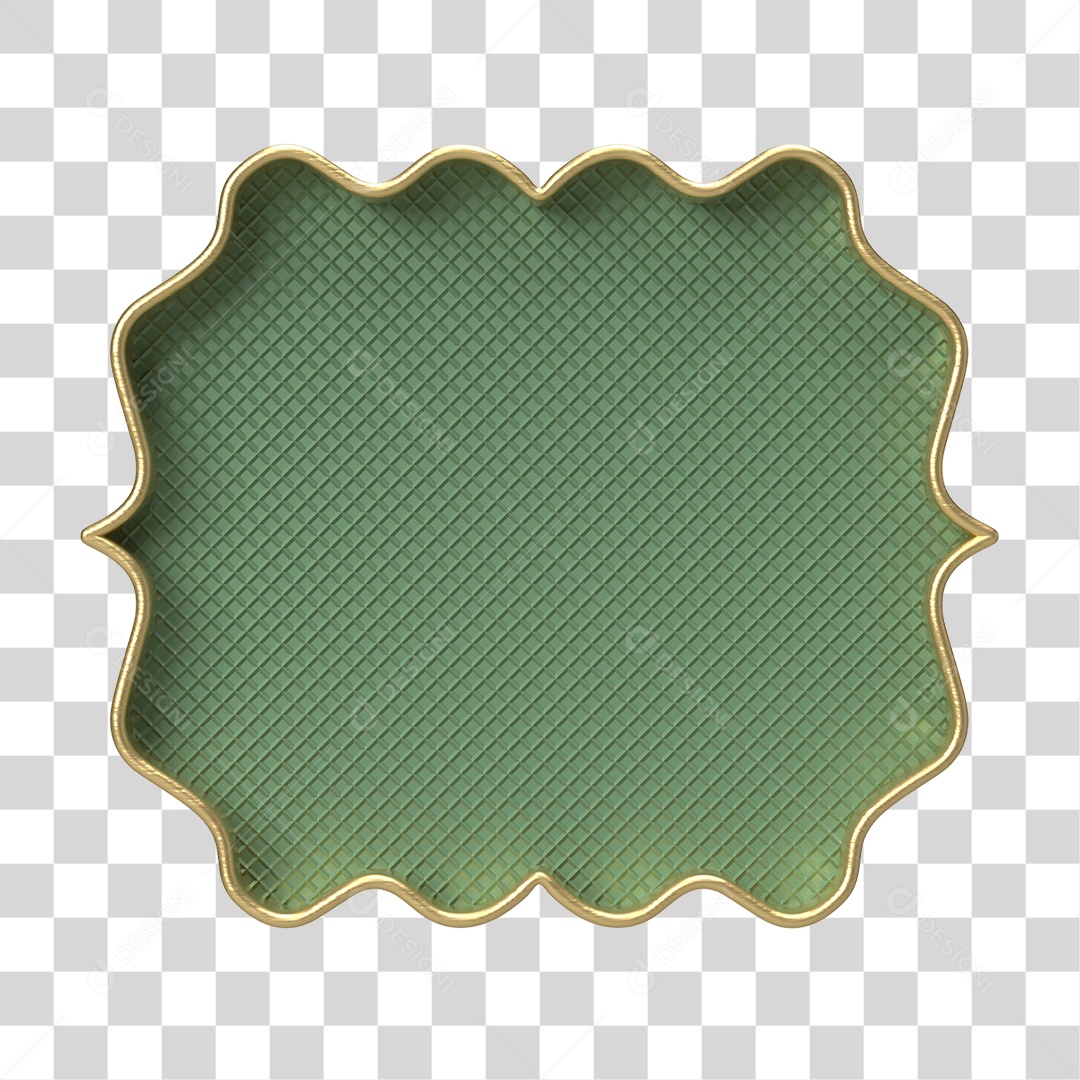 Moldura Verde Ornamentada para Composição PNG Transparente