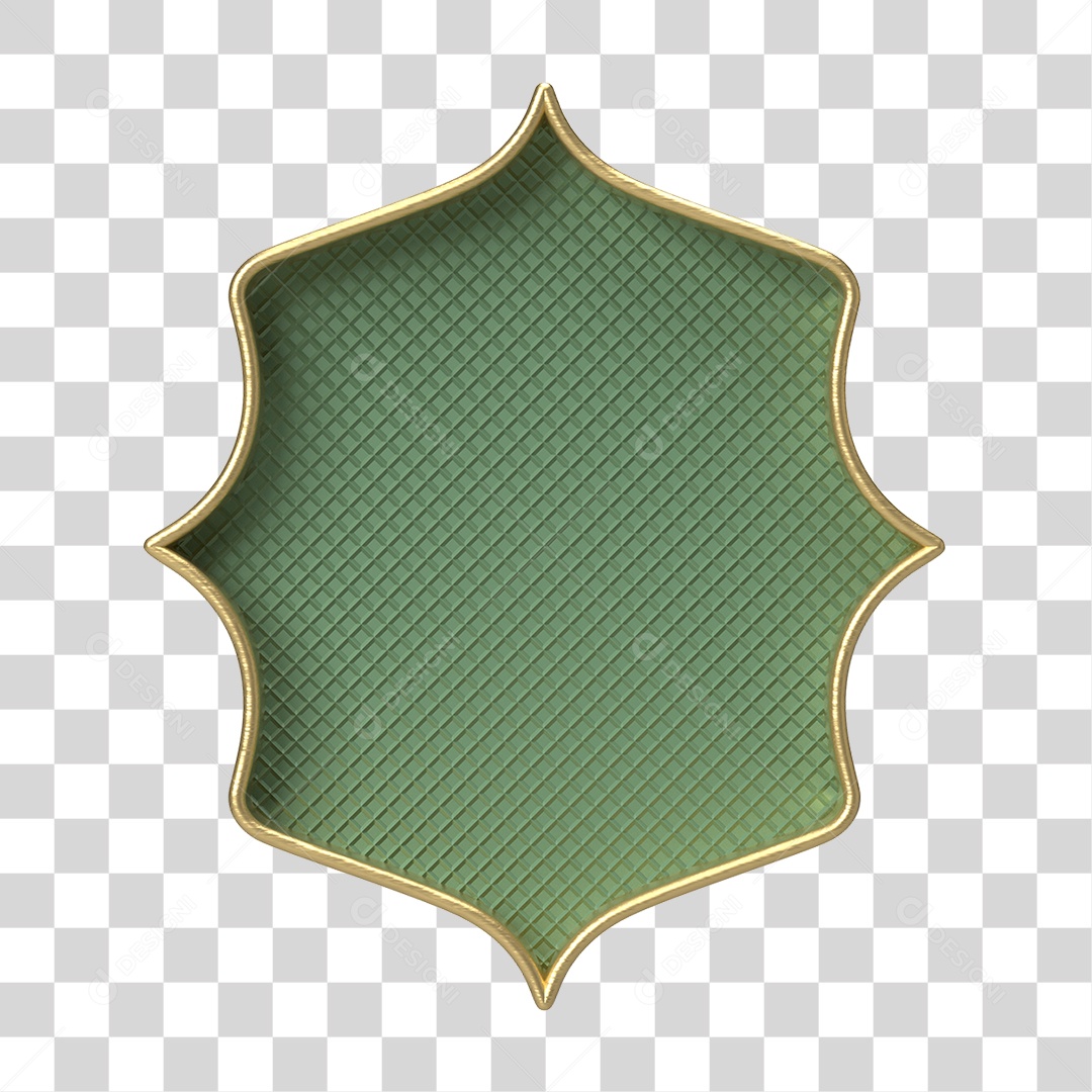 Moldura Verde Ornamentada para Composição PNG Transparente