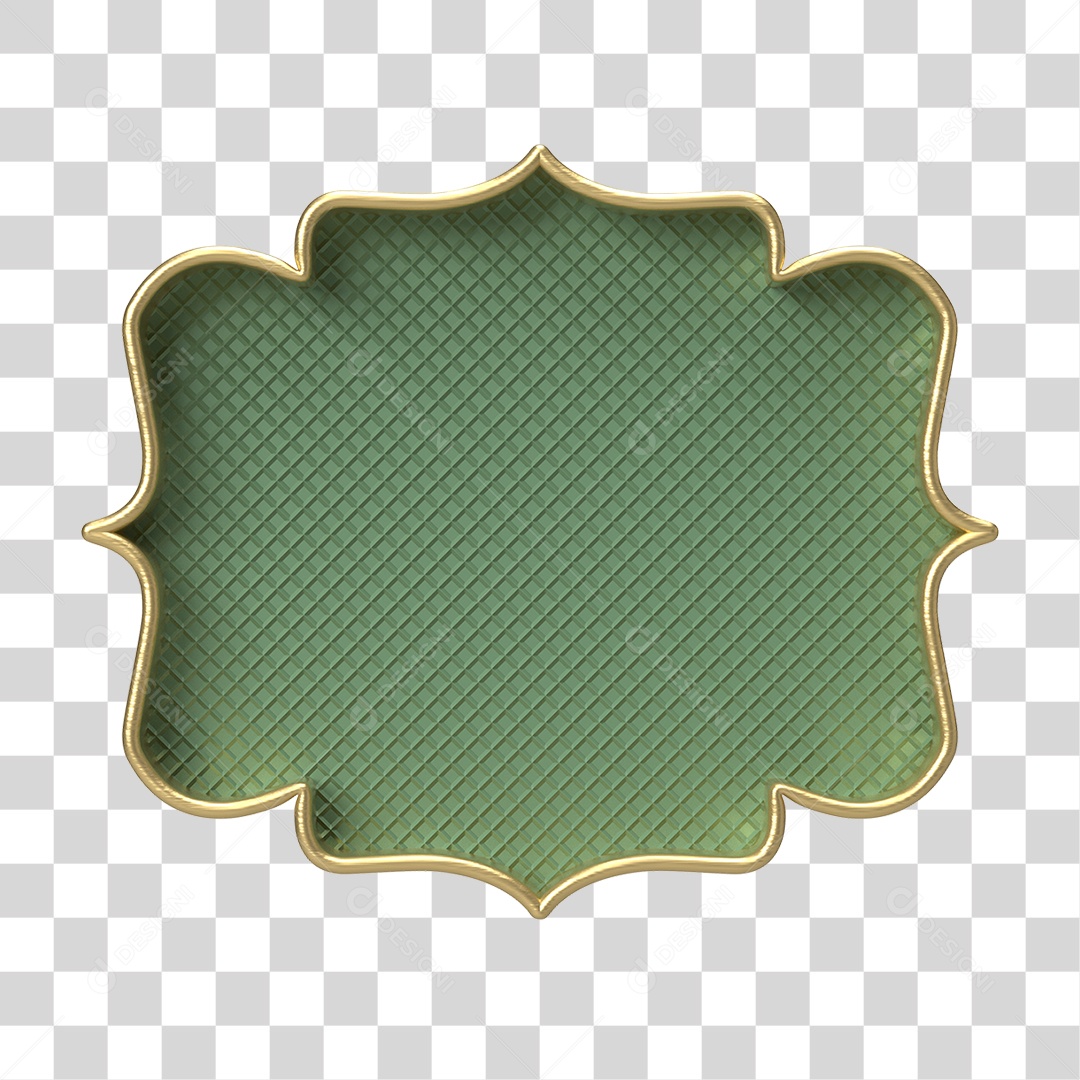 Moldura Verde Ornamentada para Composição PNG Transparente