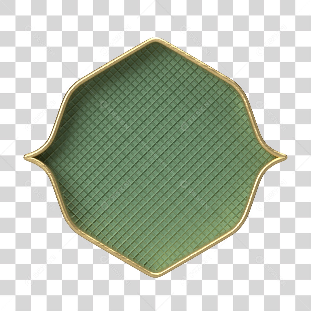Moldura Verde Ornamentada para Composição PNG Transparente