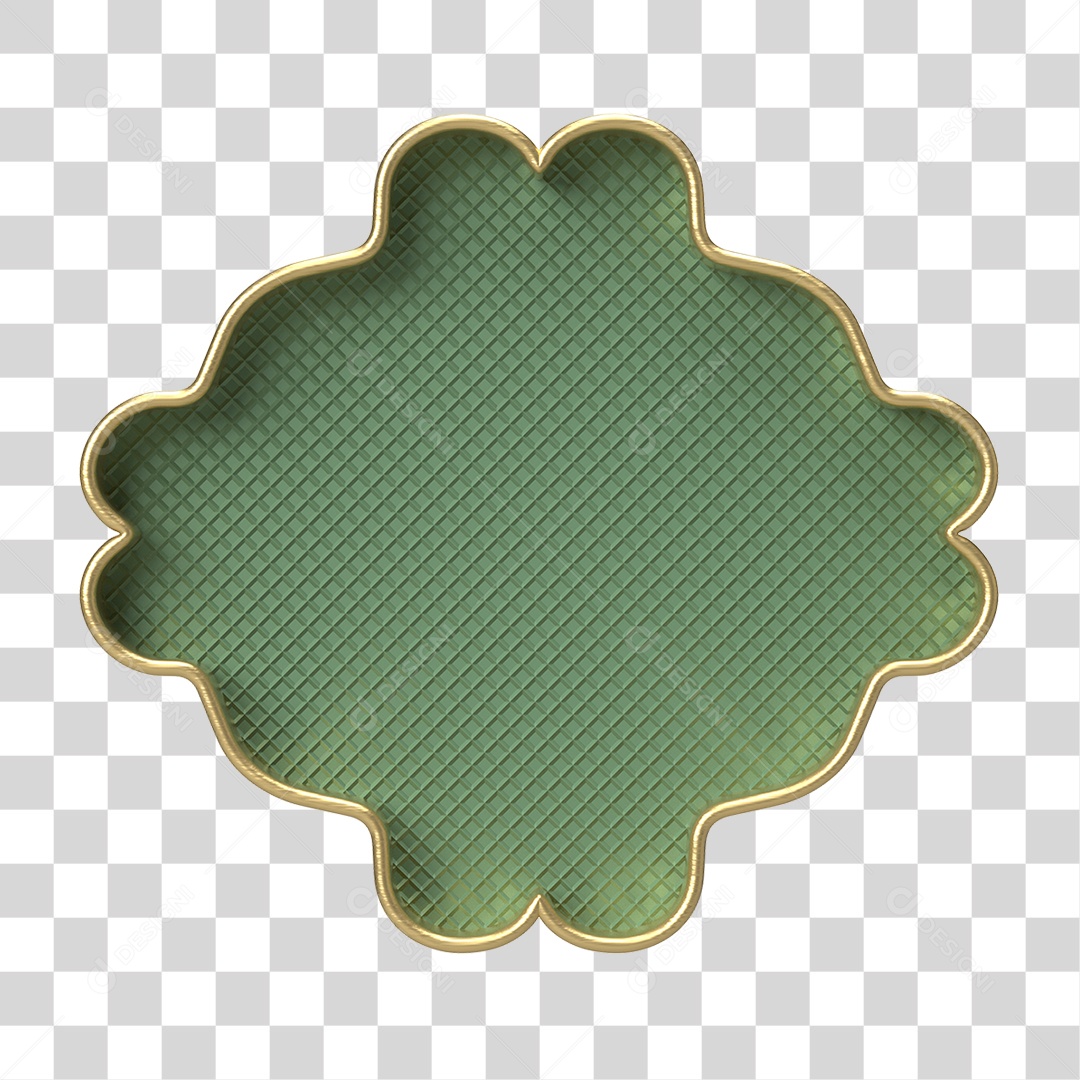 Moldura Verde Ornamentada para Composição PNG Transparente