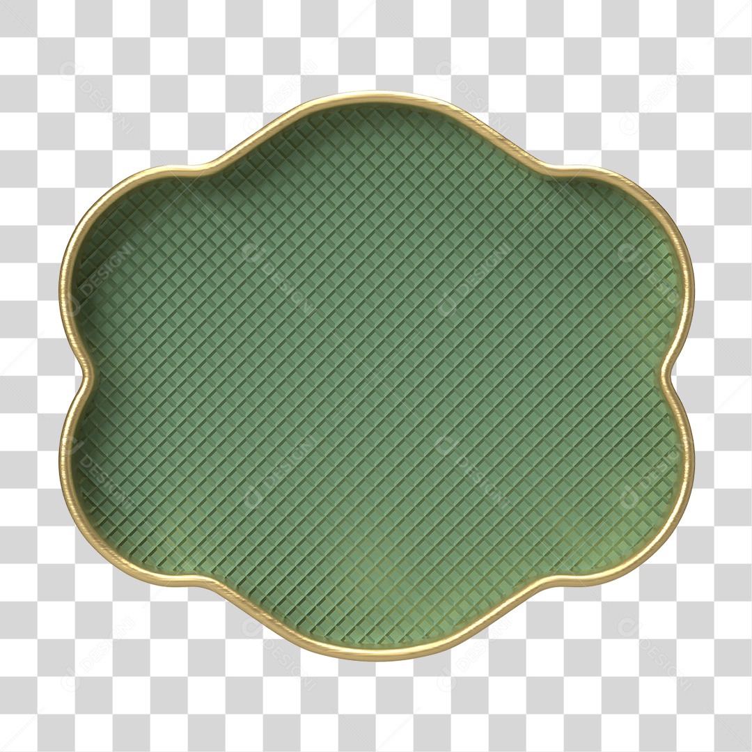 Moldura Verde Ornamentada para Composição PNG Transparente