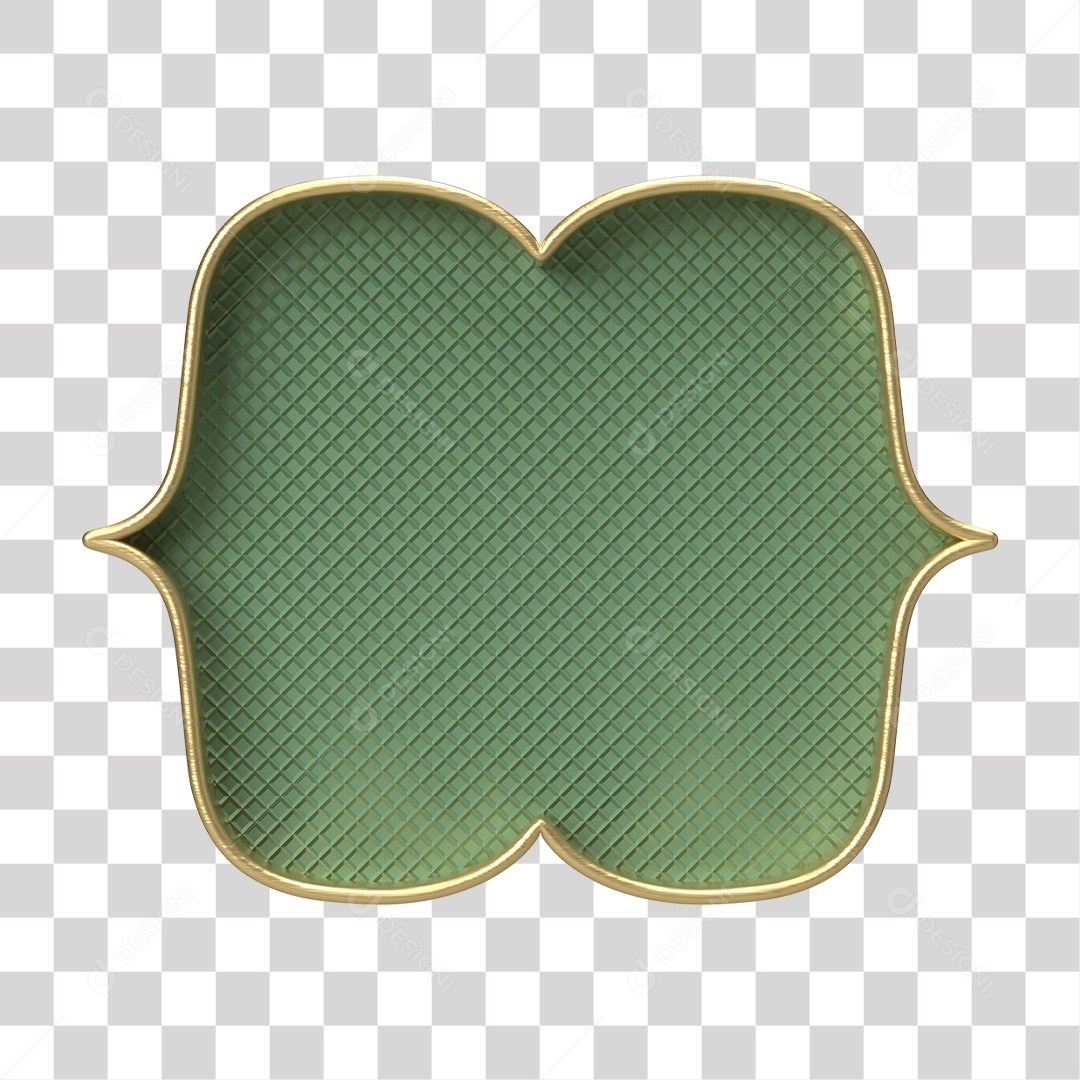 Moldura Verde Ornamentada para Composição PNG Transparente