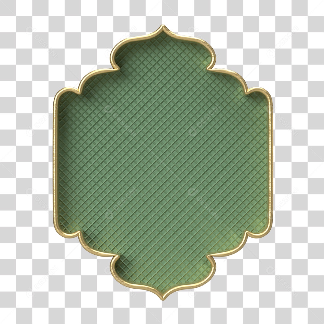 Moldura Verde Ornamentada para Composição PNG Transparente