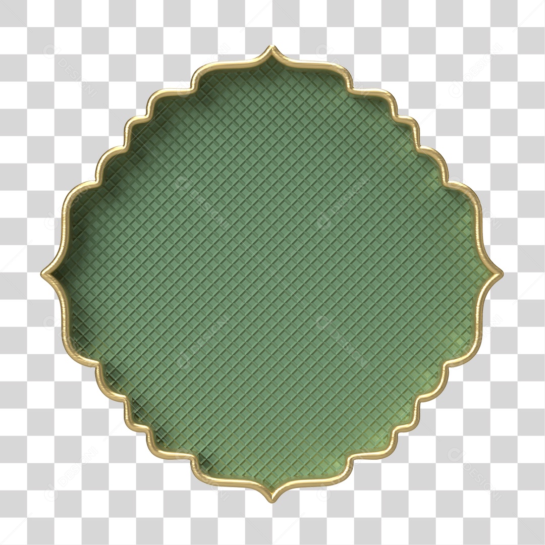 Moldura Verde Ornamentada para Composição PNG Transparente