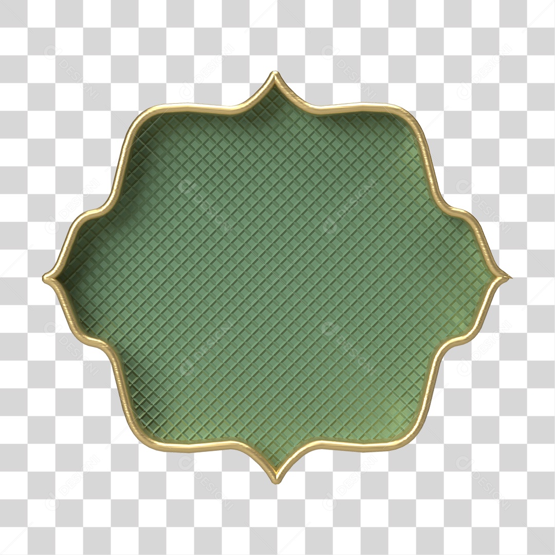 Moldura Verde Ornamentada para Composição PNG Transparente