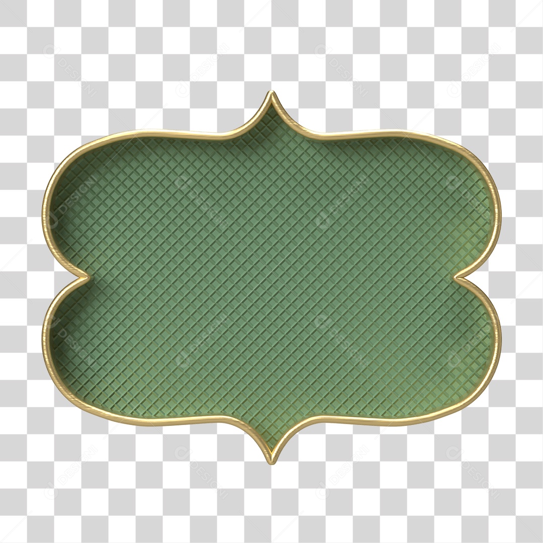 Moldura Verde Ornamentada para Composição PNG Transparente