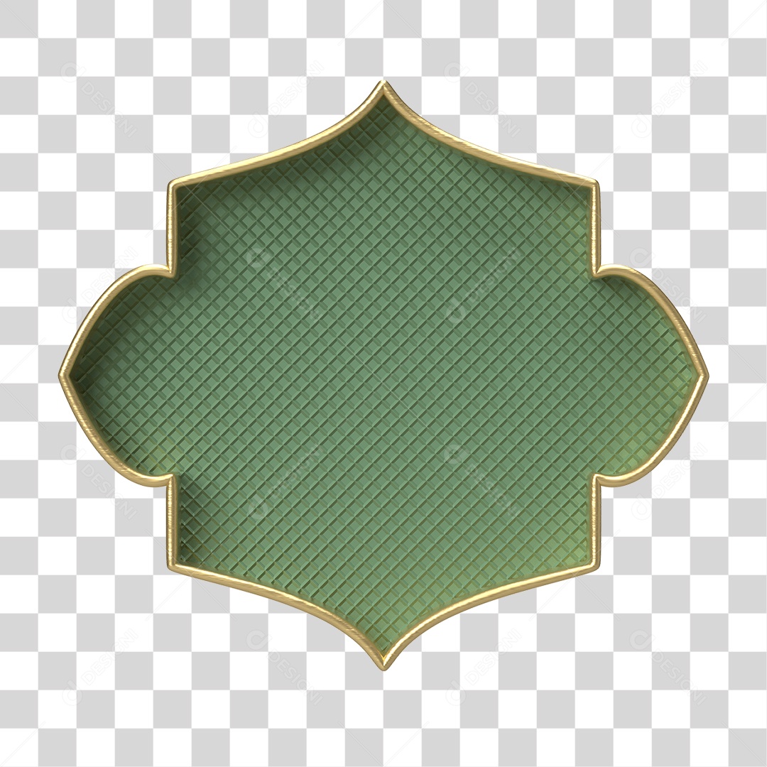 Moldura Verde Ornamentada para Composição PNG Transparente