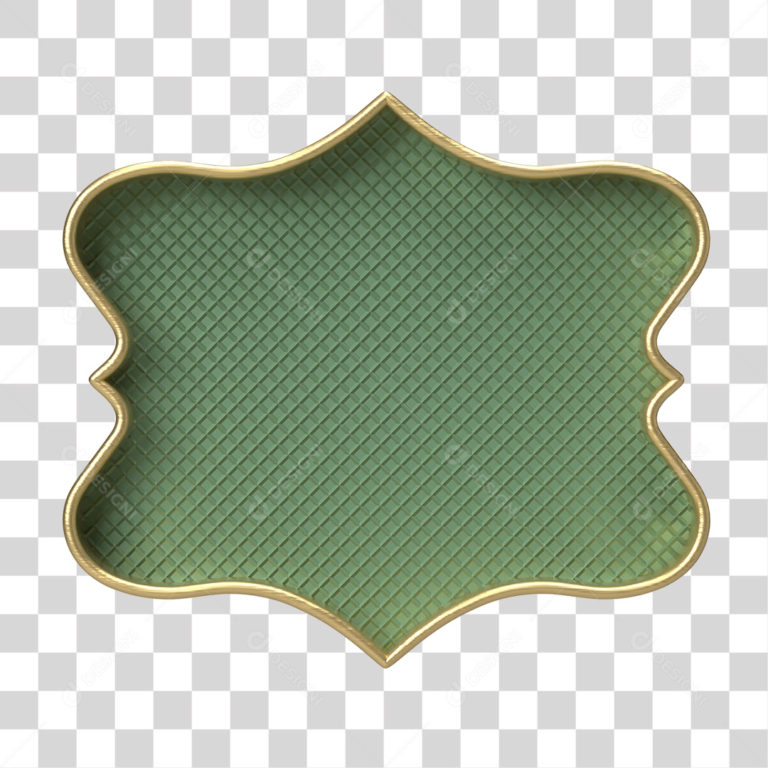 Moldura Verde Ornamentada para Composição PNG Transparente