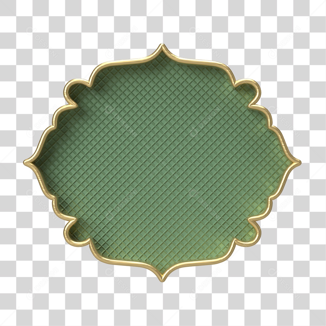 Moldura Verde Ornamentada para Composição PNG Transparente