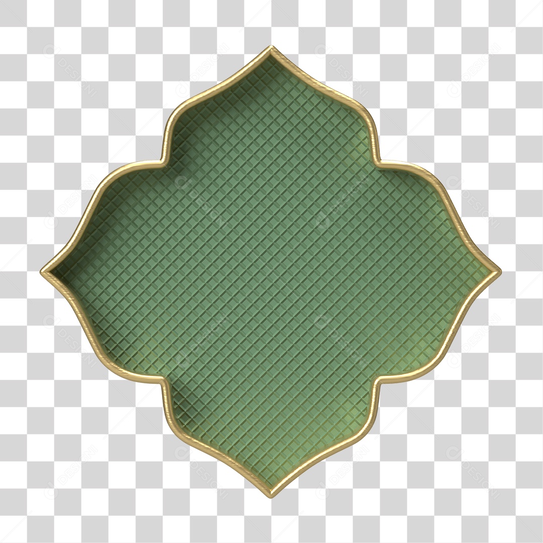 Moldura Verde Ornamentada para Composição PNG Transparente