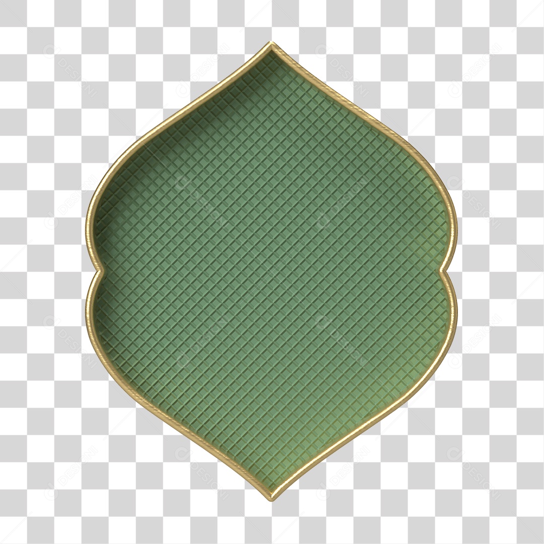Moldura Verde Ornamentada para Composição PNG Transparente