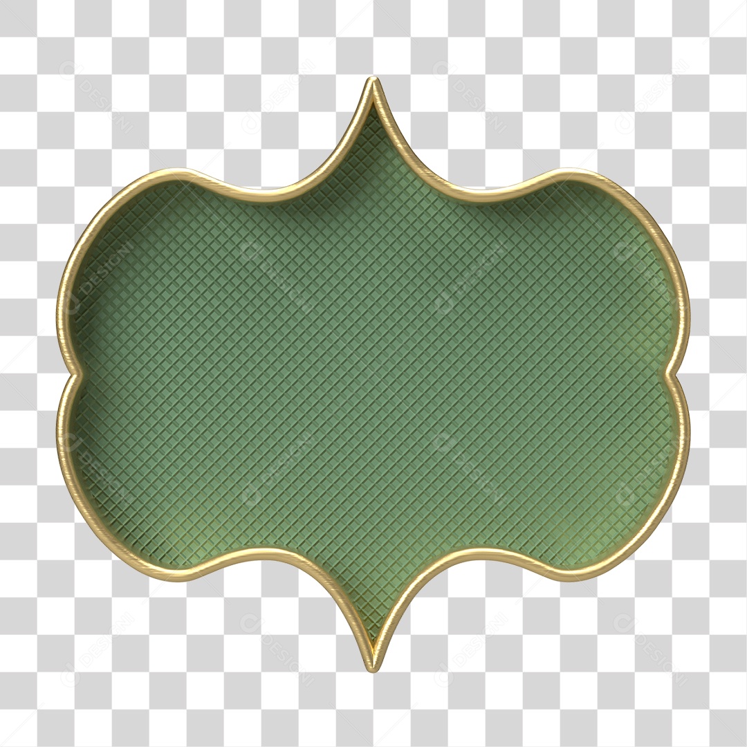 Moldura Verde Ornamentada para Composição PNG Transparente