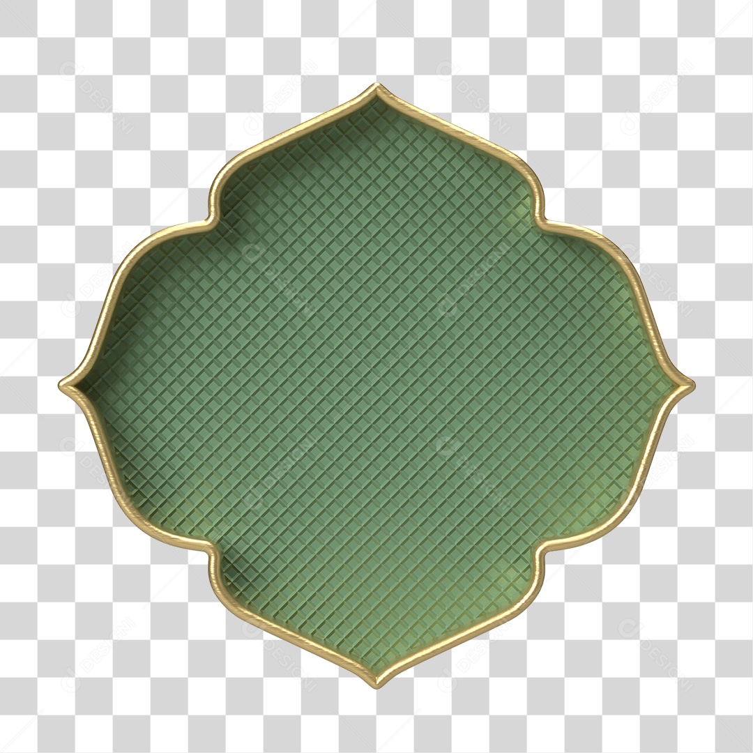 Moldura Verde Ornamentada para Composição PNG Transparente