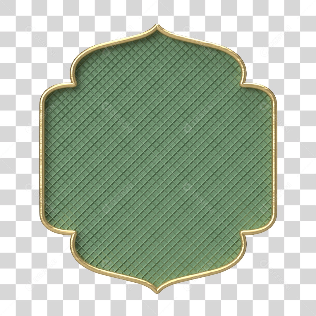 Moldura Verde Ornamentada para Composição PNG Transparente