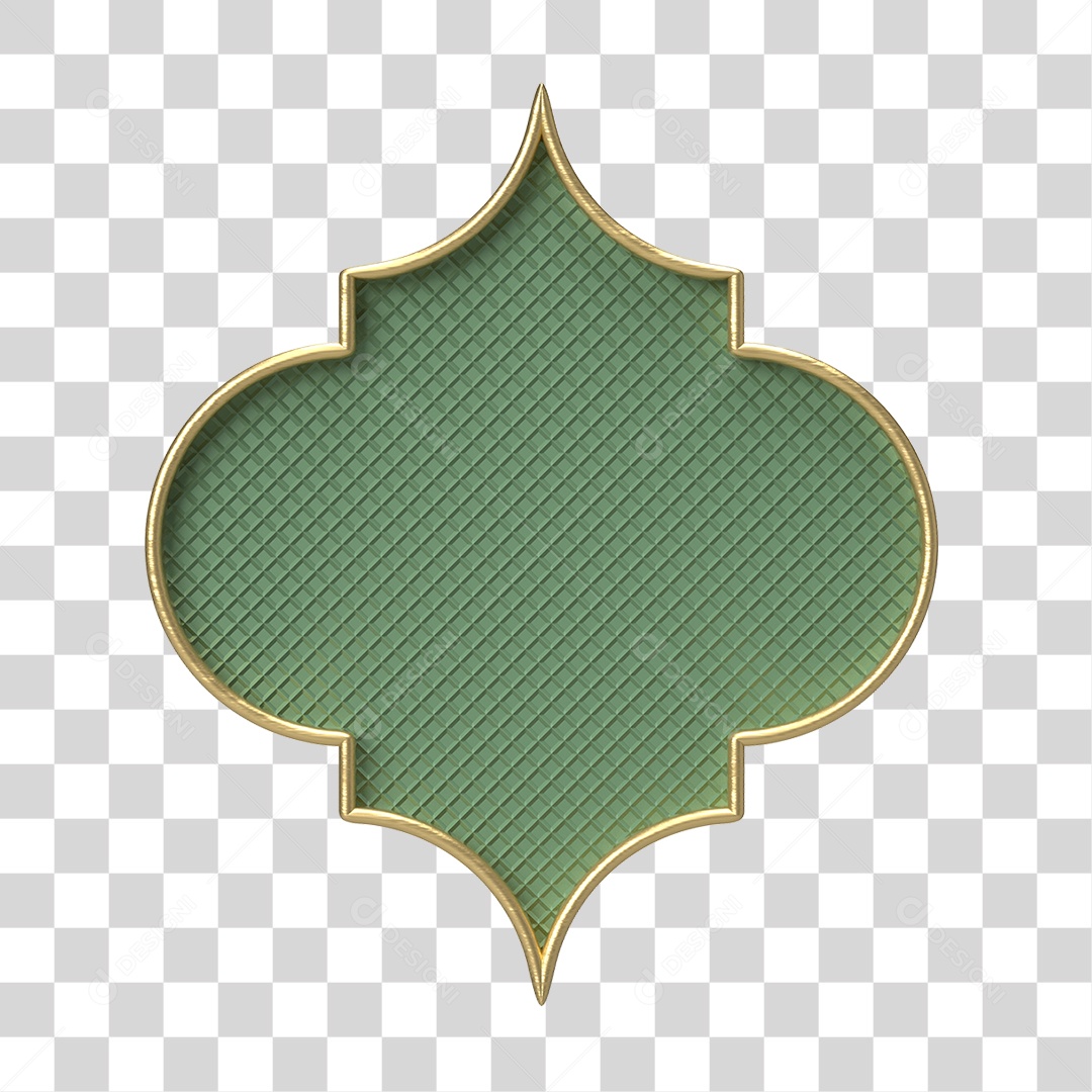 Moldura Verde Ornamentada para Composição PNG Transparente