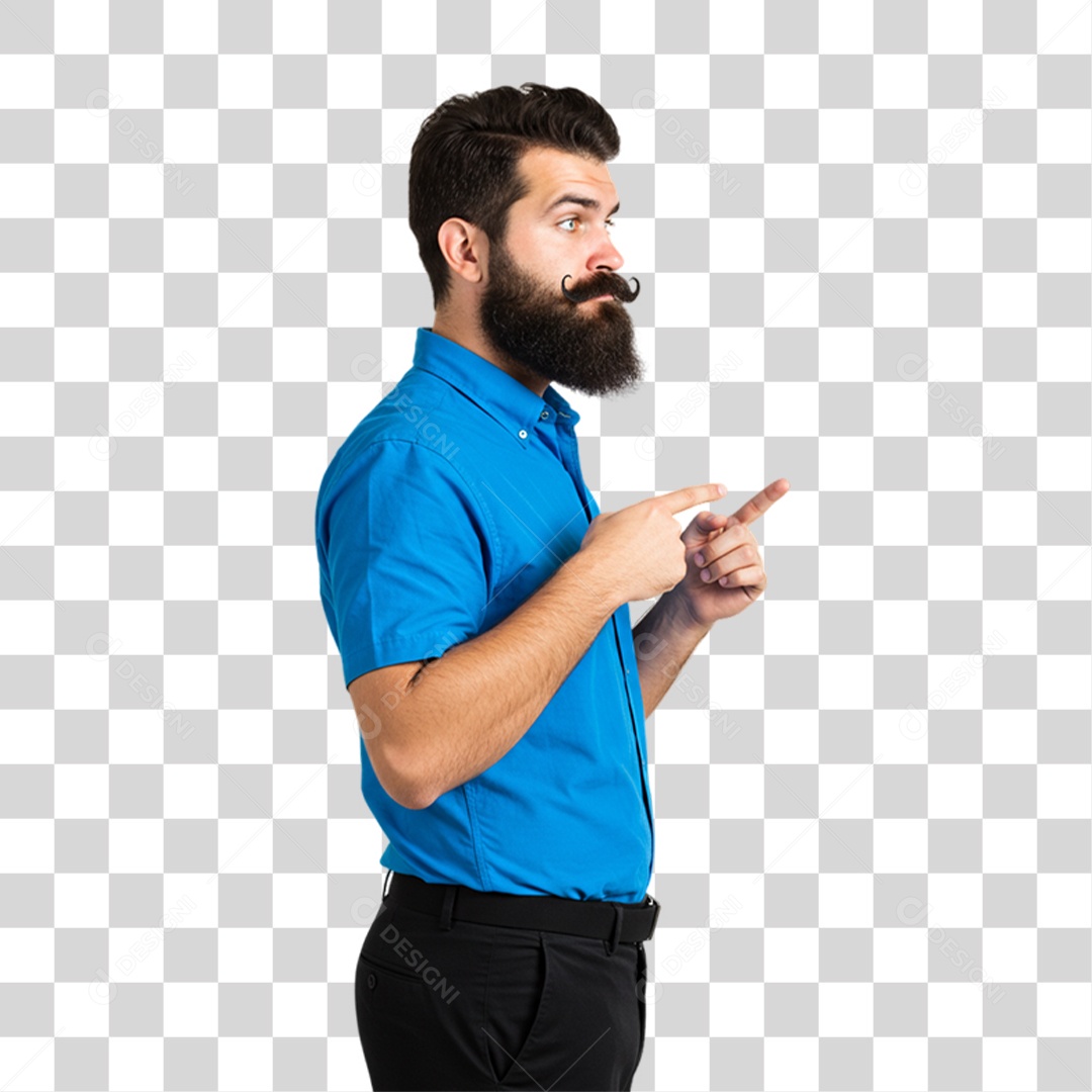 Homem com Camisa Azul em Conscientização de Novembro Azul PNG Transparente