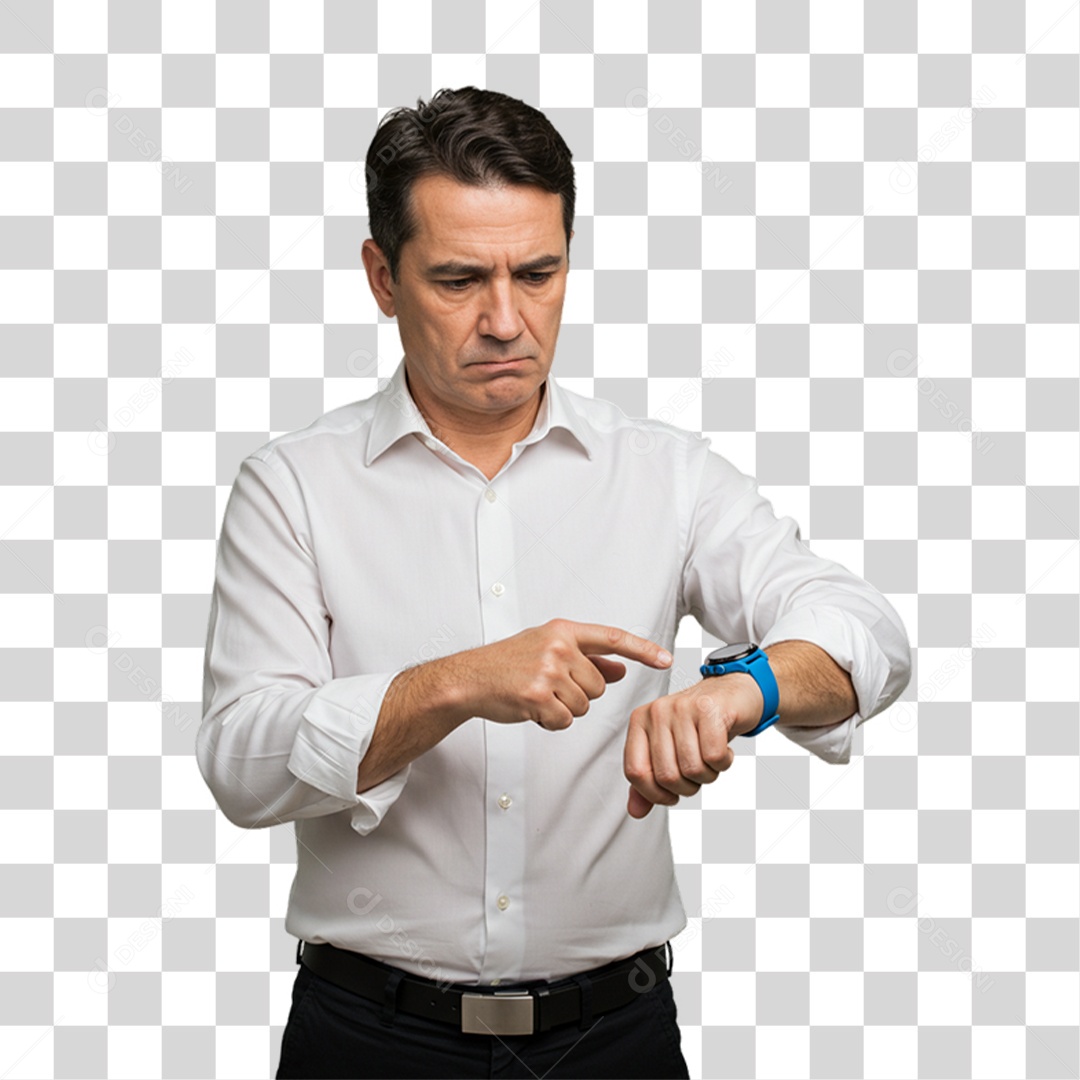 Homem com Relógio Azul em Conscientização de Novembro Azul PNG Transparente