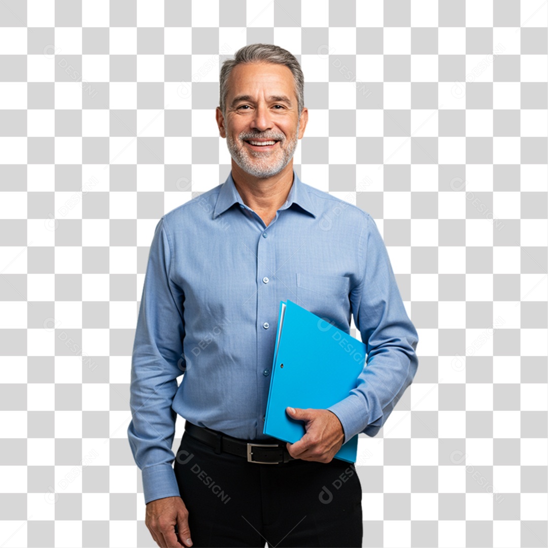 Homem Camisa Azul em Conscientização de Novembro Azul PNG Transparente
