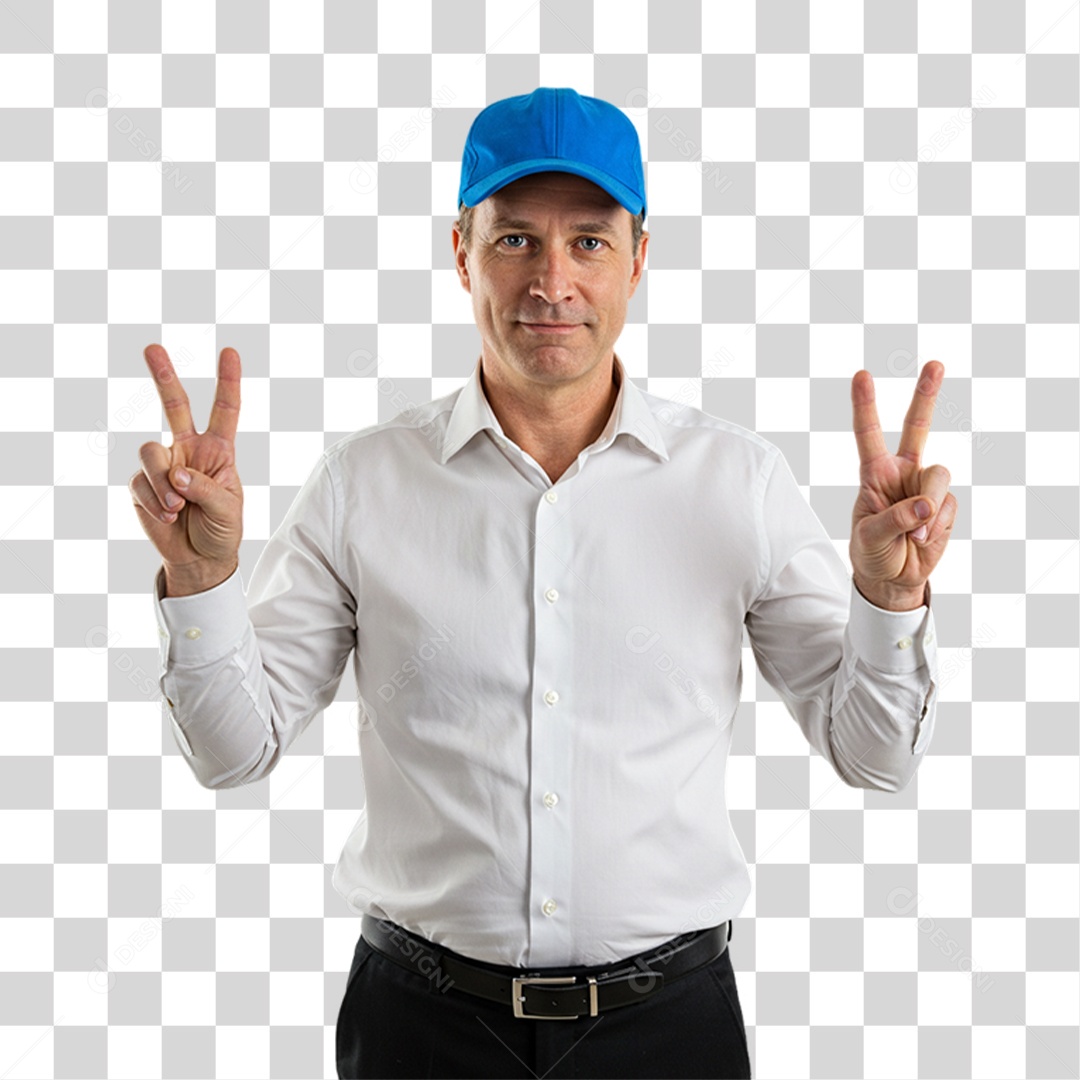 Homem Bone Azul em Conscientização de Novembro Azul PNG Transparente