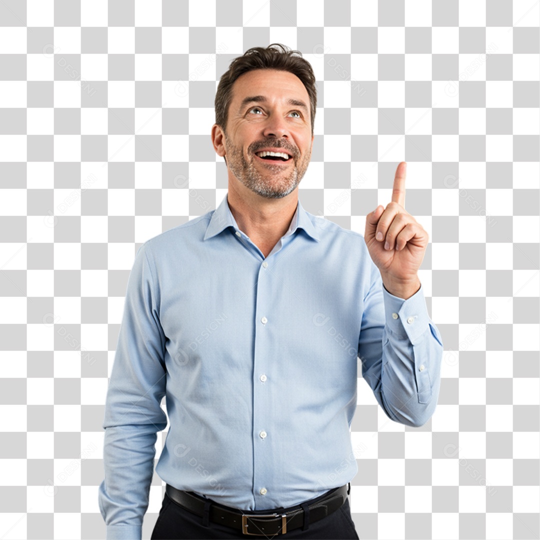 Homem Camisa Azul em Conscientização de Novembro Azul PNG Transparente