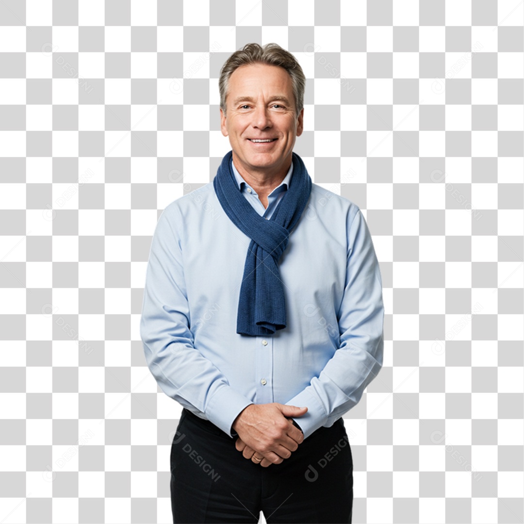 Homem Camisa Azul Conscientização de Novembro Azul PNG Transparente