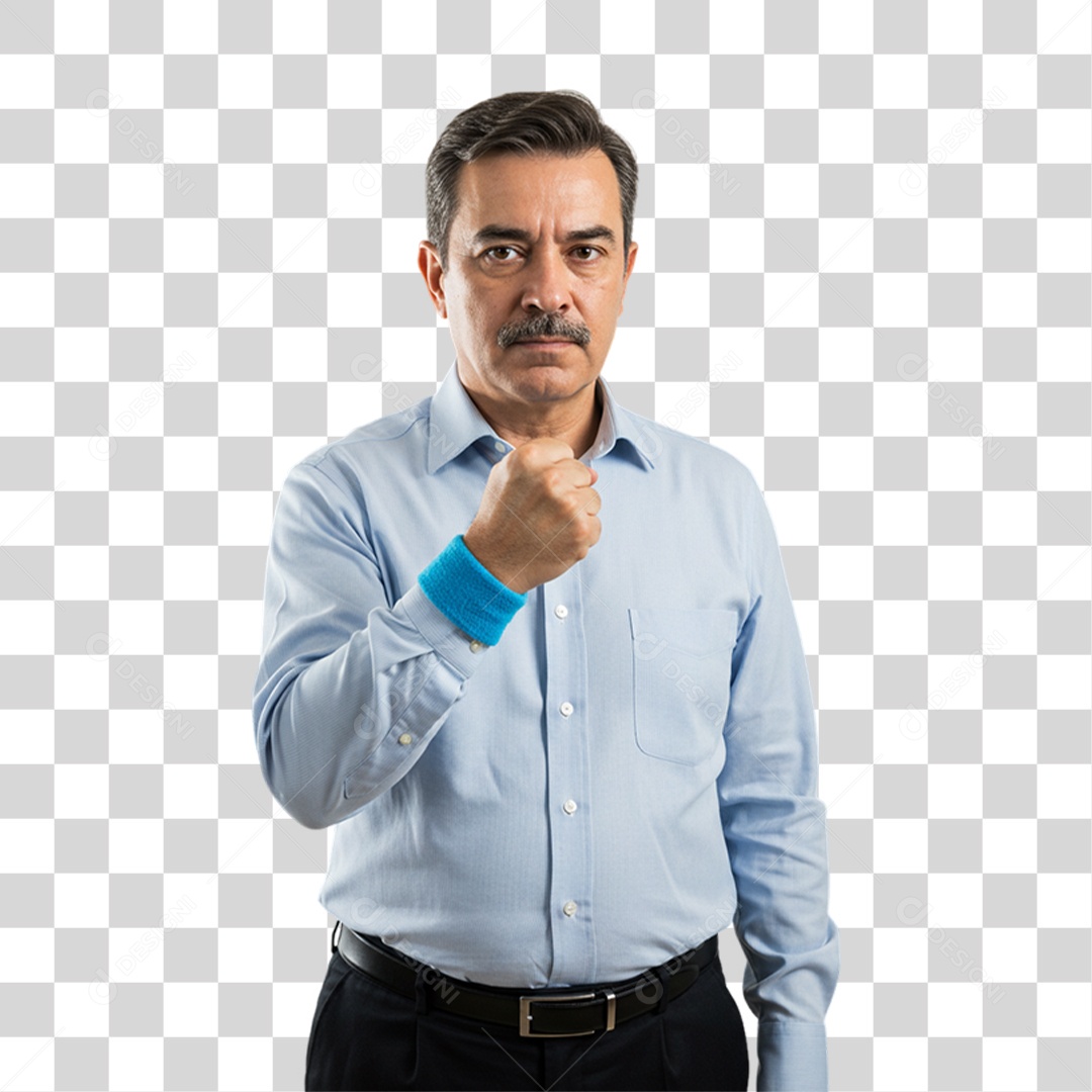 Homem Camisa Azul Conscientização de Novembro Azul PNG Transparente