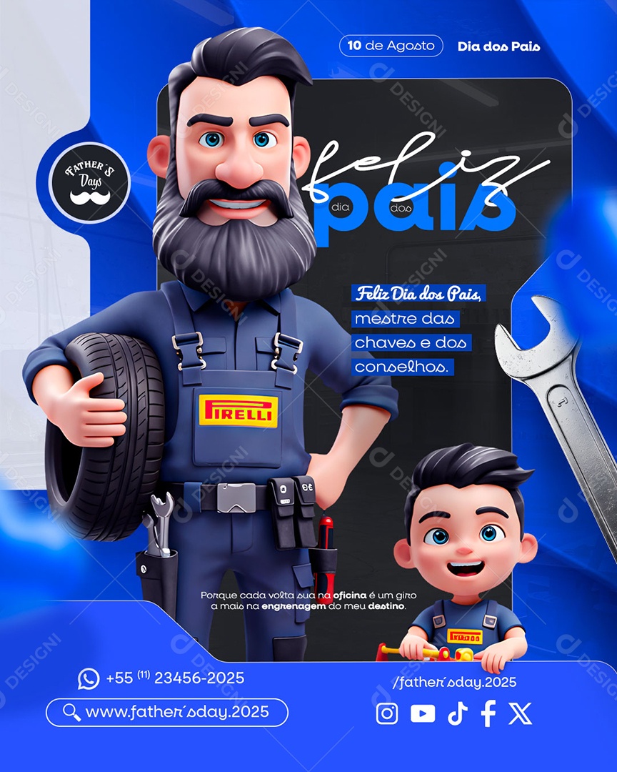 Feliz Dia dos Pais 10 de Agosto Social Media PSD Editável