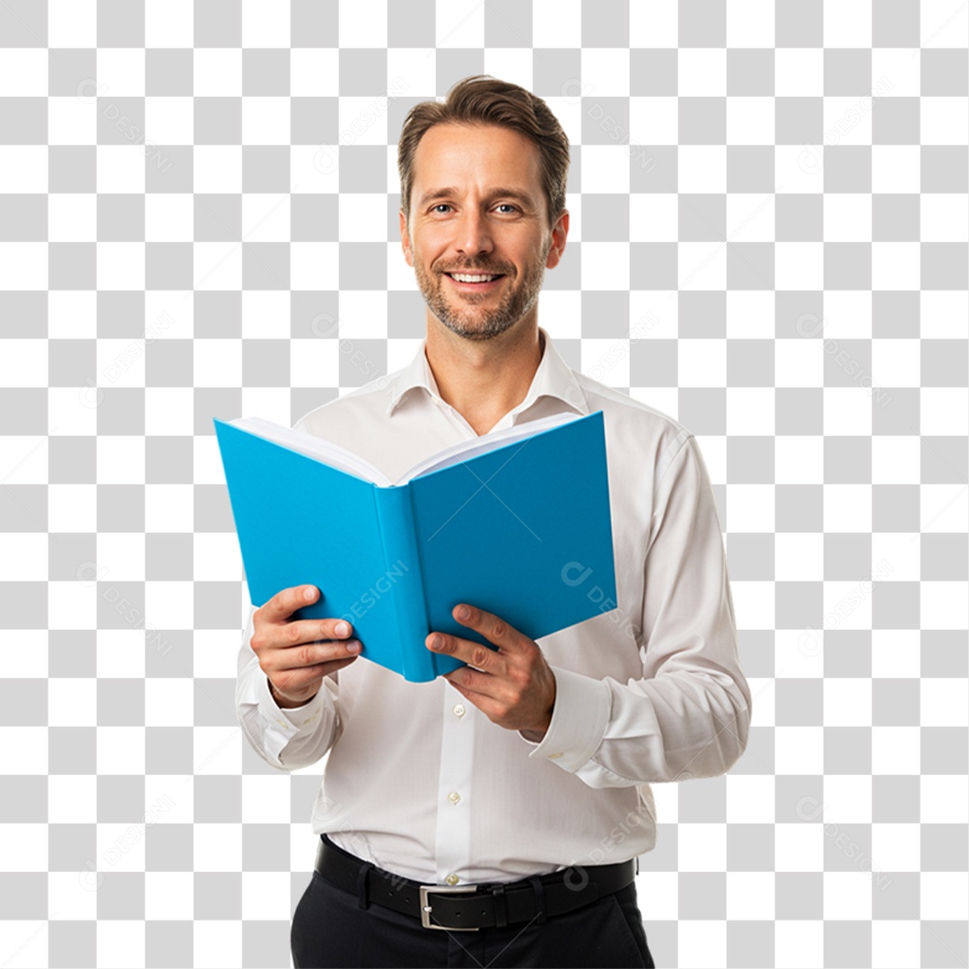 Homem Livro Azul Conscientização de Novembro Azul PNG Transparente