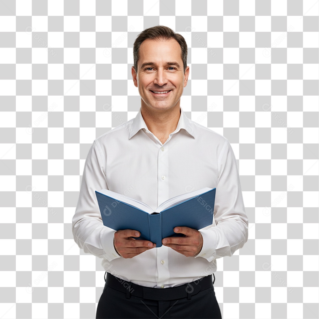 Homem Livro Azul Conscientização de Novembro Azul PNG Transparente