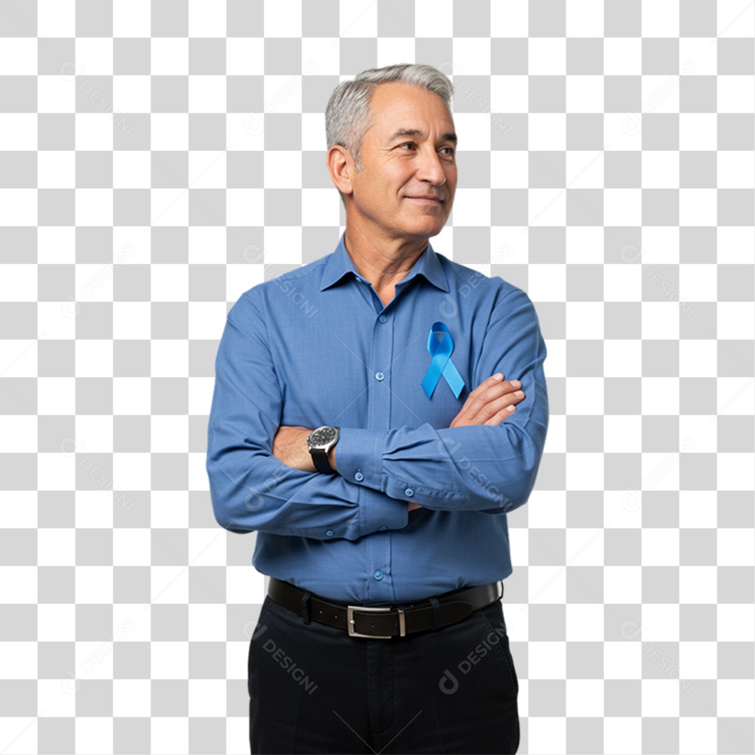 Homem Laço Azul Conscientização de Novembro Azul PNG Transparente