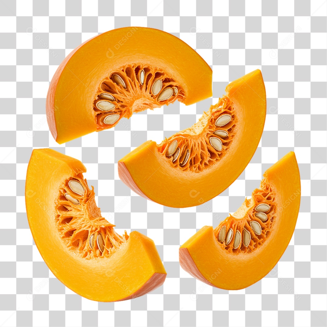 Fruta Abóbora Partida PNG Transparente