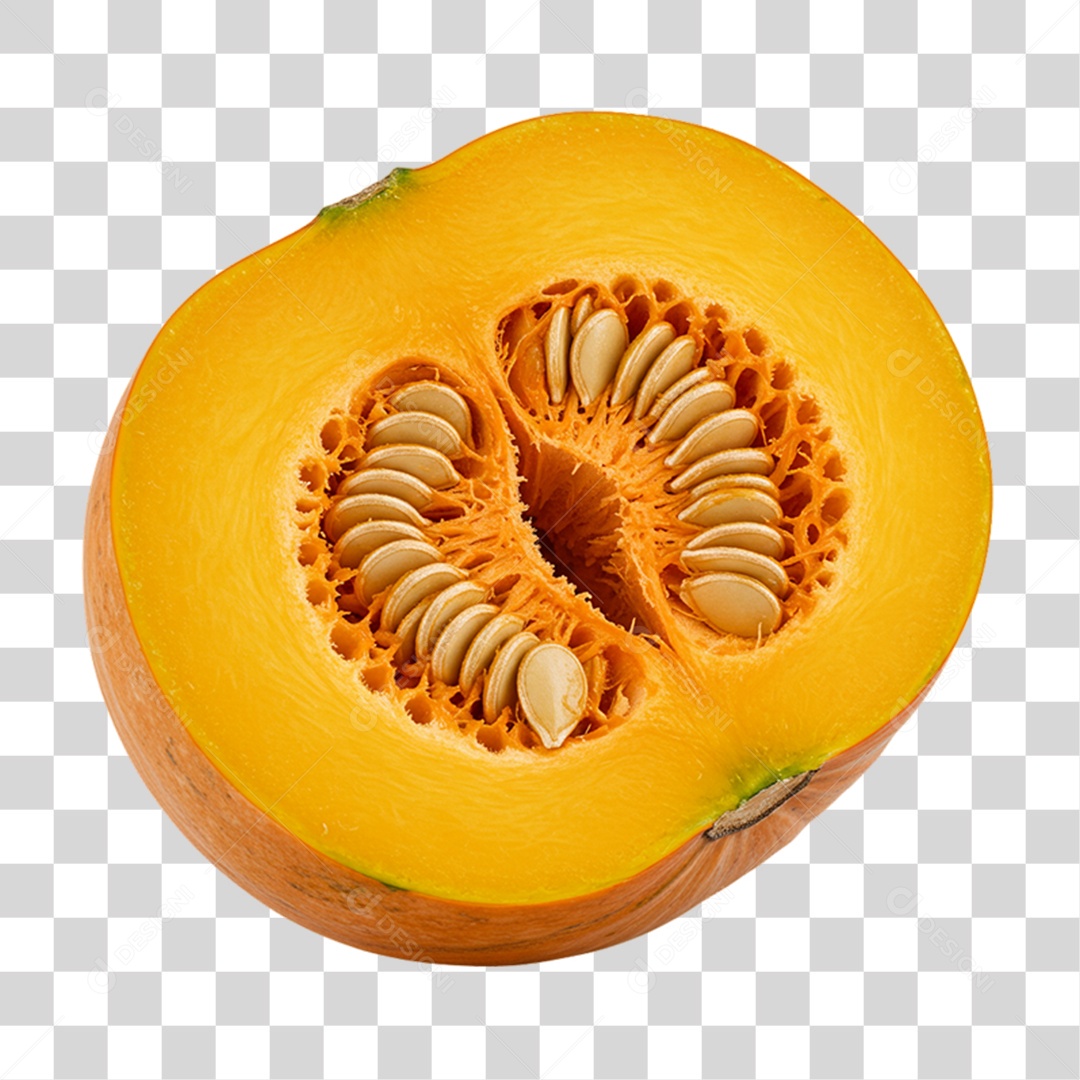 Fruta Abóbora Partida ao Meio PNG Transparente