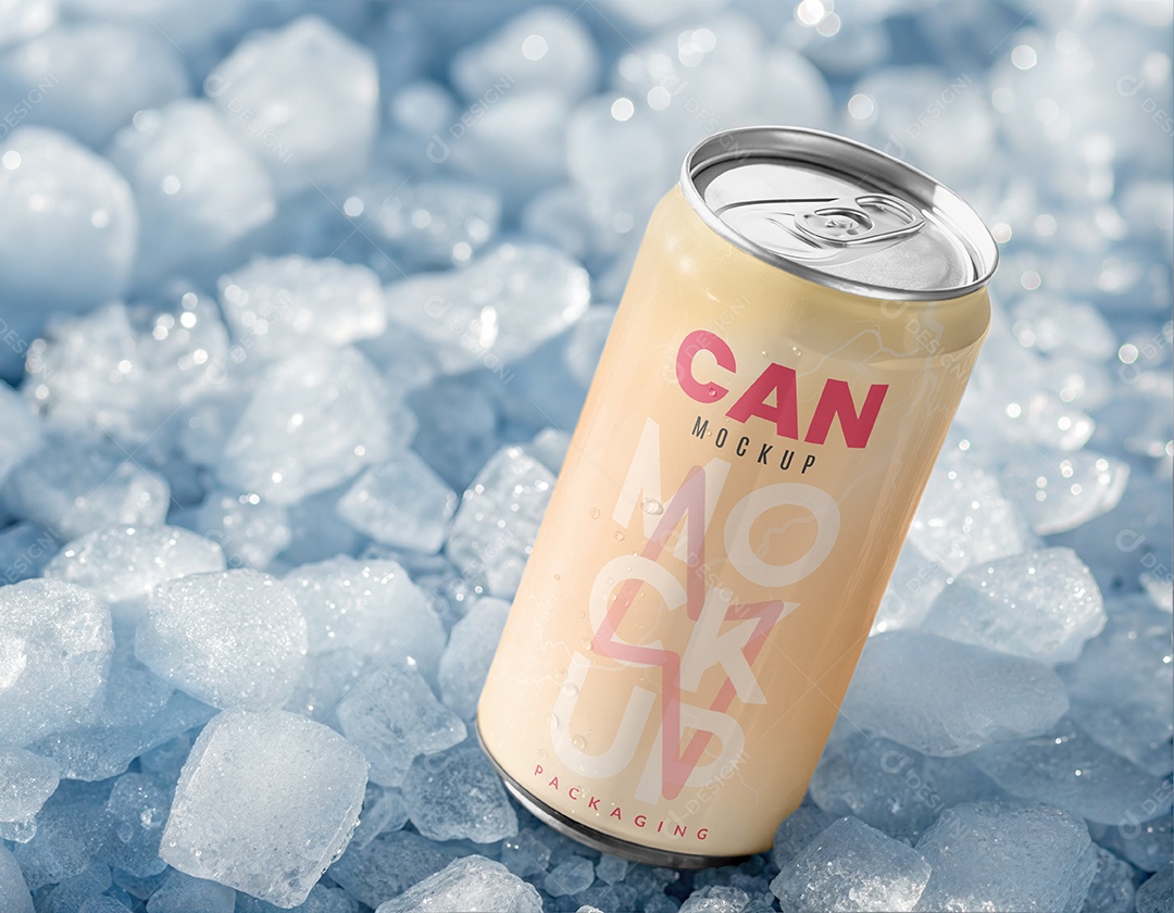 Lata de Metal Mockup PSD Editável