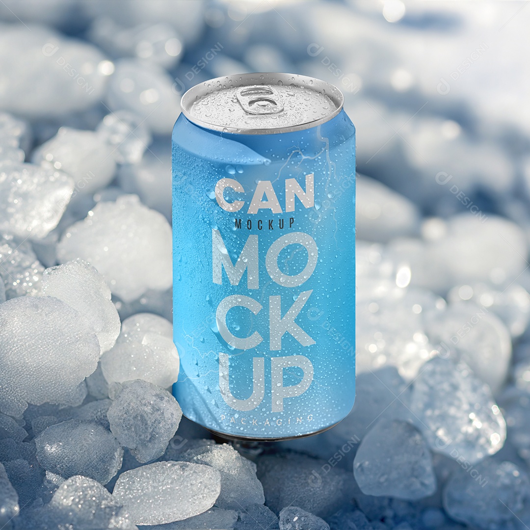 Lata de Metal Mockup PSD Editável