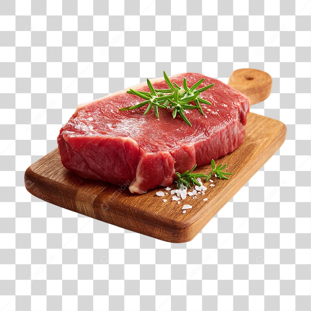 Cortes de Carne em Tábua de Madeira PNG Transparente