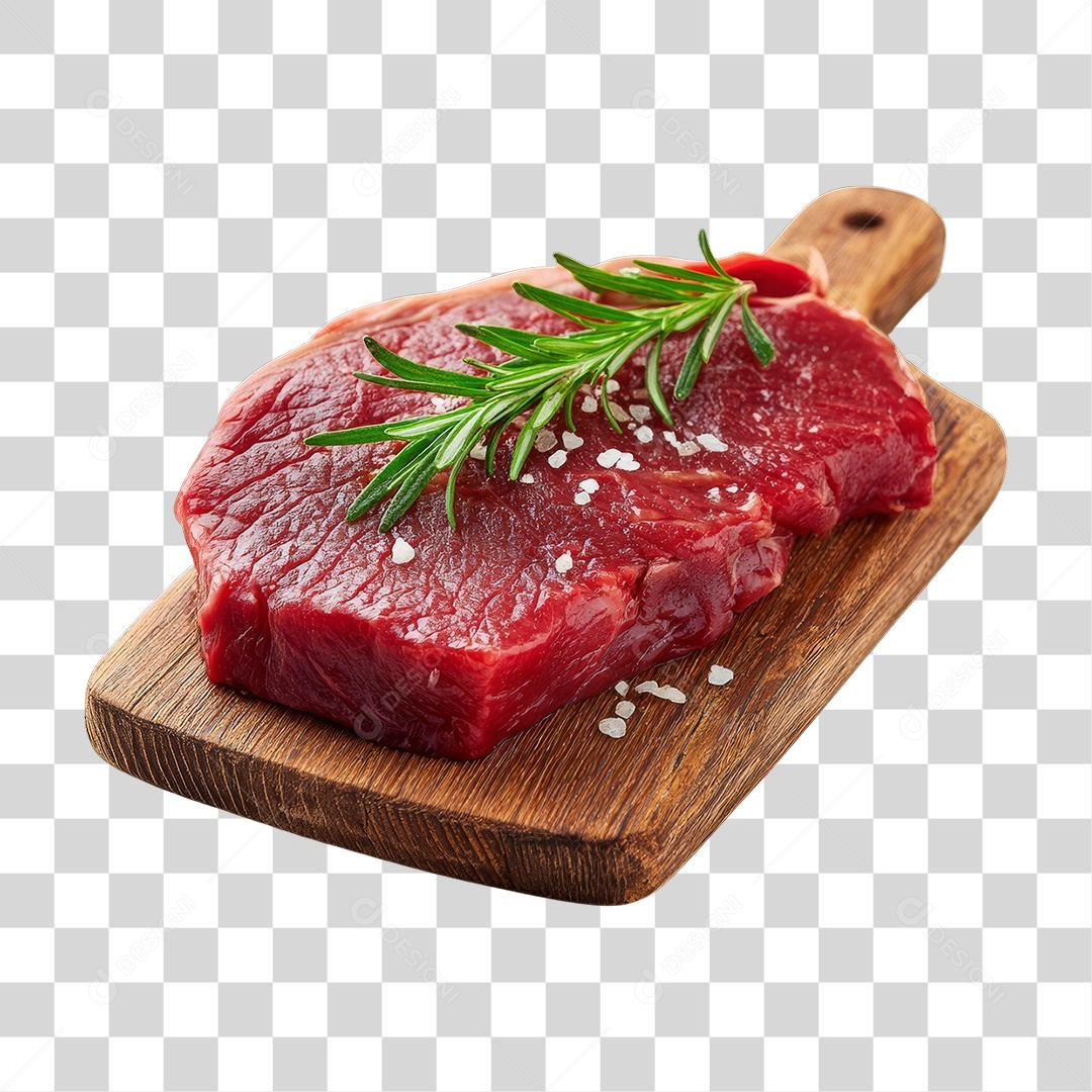 Cortes de Carne em Tábua de Madeira PNG Transparente