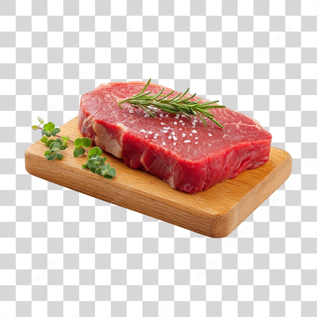 Cortes de Carne em Tábua de Madeira PNG Transparente