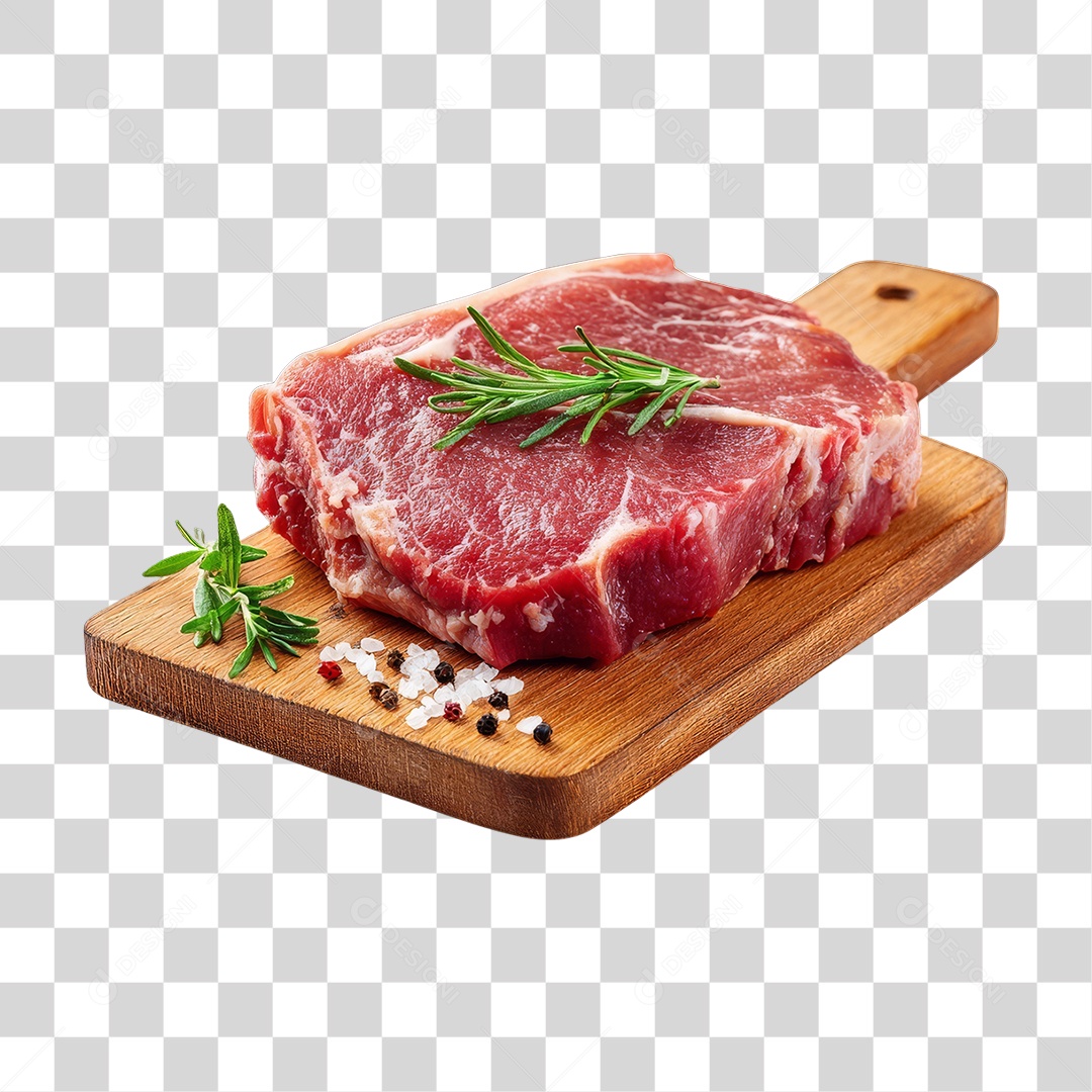 Cortes de Carne em Tábua de Madeira PNG Transparente
