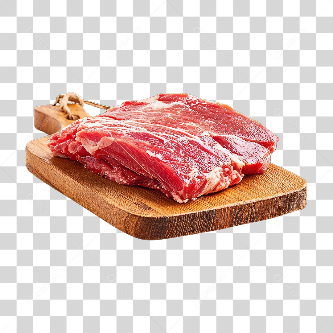 Cortes de Carne em Tábua de Madeira PNG Transparente
