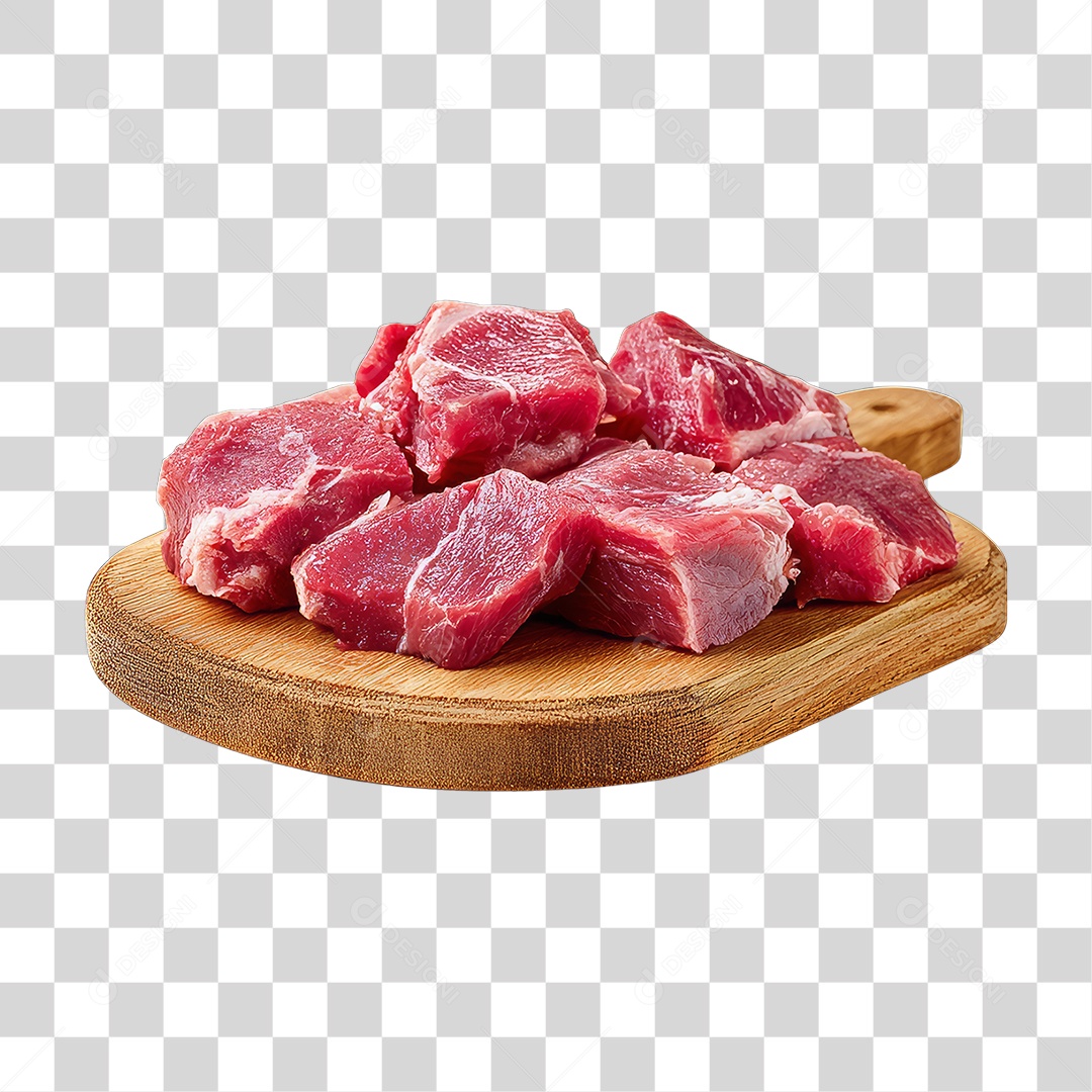 Cortes de Carne em Tábua de Madeira PNG Transparente
