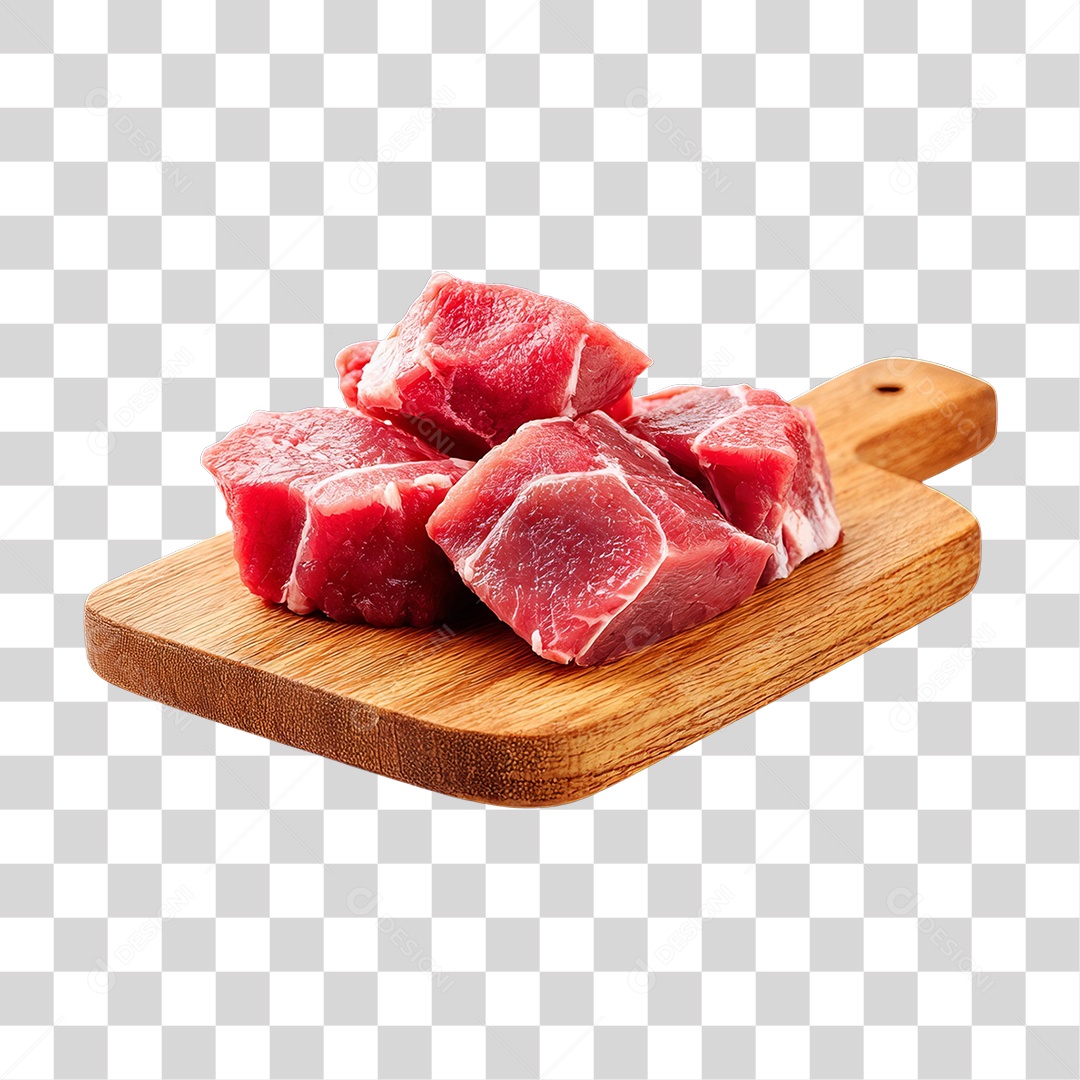 Cortes de Carne em Tábua de Madeira PNG Transparente