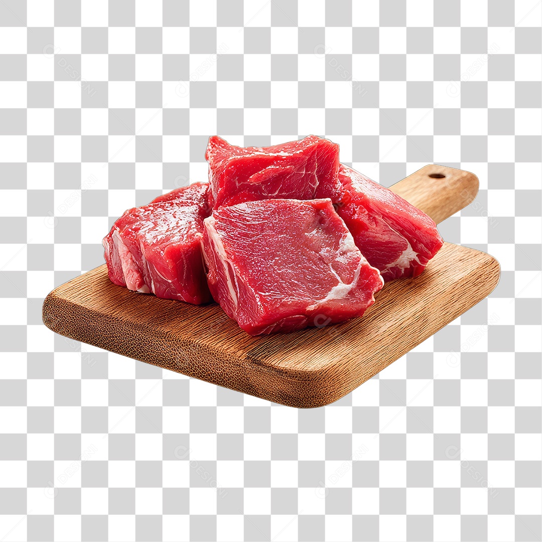 Cortes de Carne em Tábua de Madeira PNG Transparente